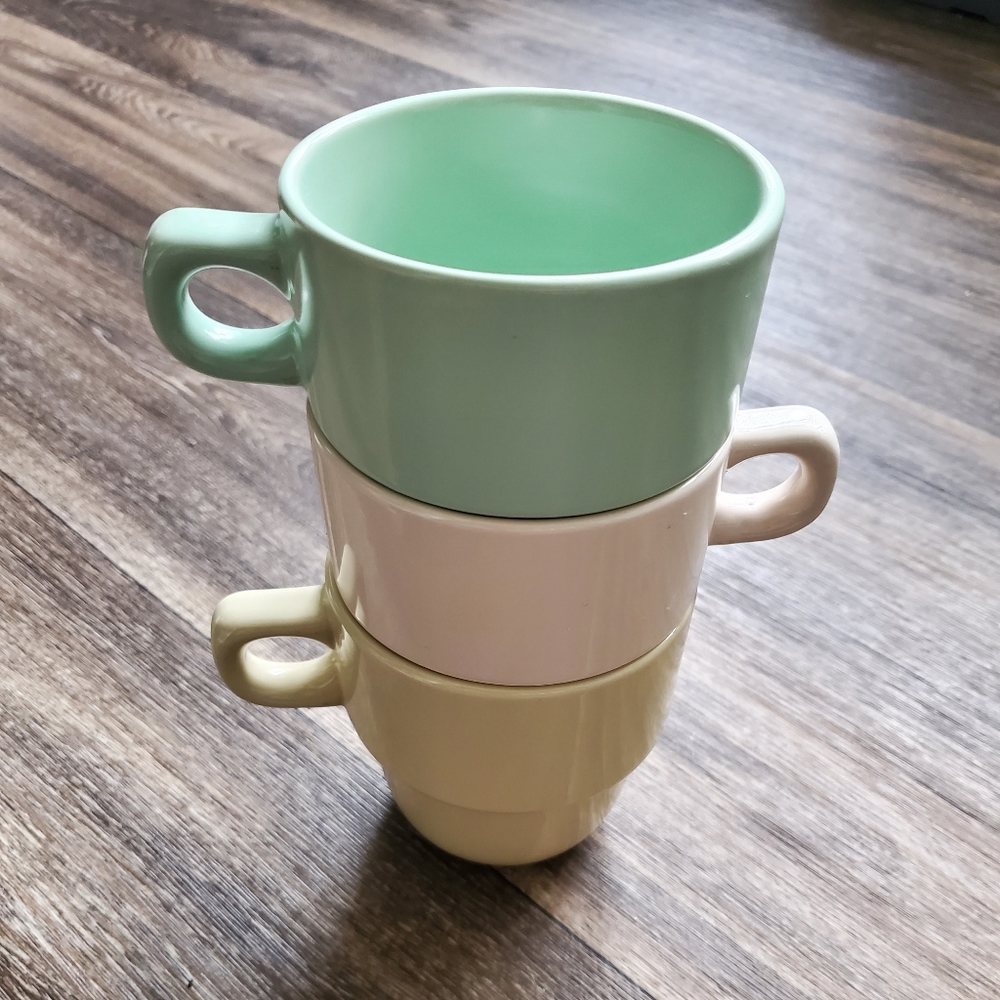 Cute Pastel Stacking Coffee Mugs